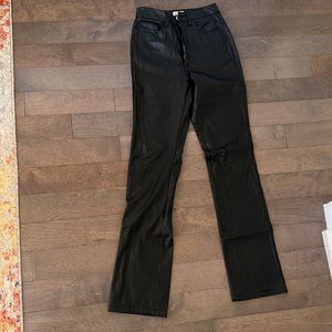 Danielle Bernstein by WeWoreWhat Crop Ankle Flare Leather Pants